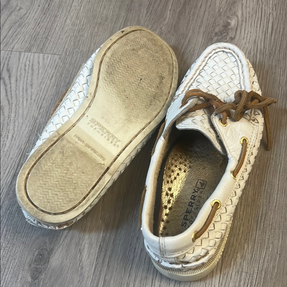 Sperry White Woven Boat Shoes - Picture 6 of 7